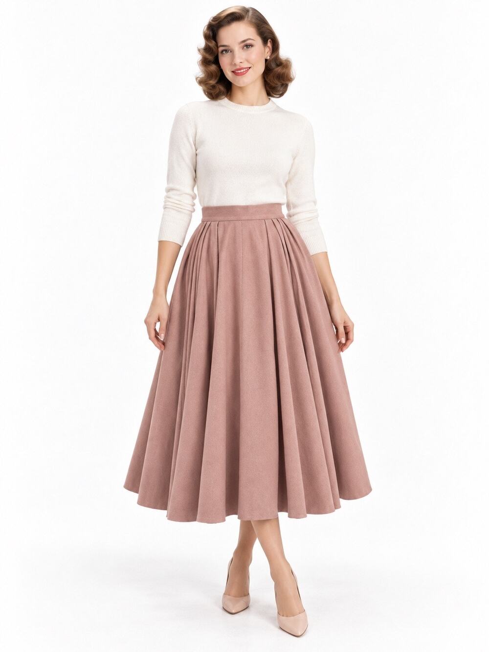 Vintage ‘50s Warner Bros. Studios Costume Dept. Pink A-Line Midi Skirt